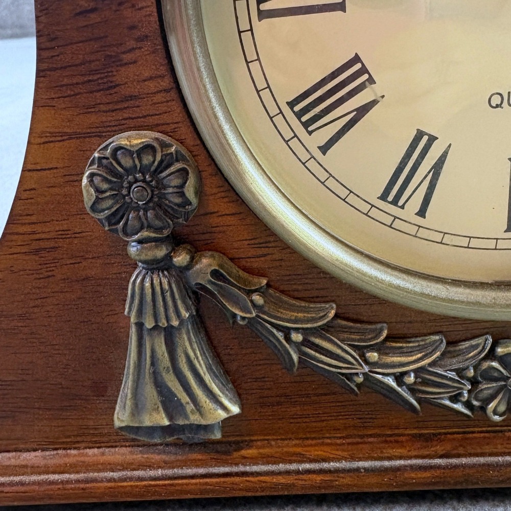 Siecle Collection Wood Mantel Clock Vintage Tambour Style Roman Numerals Parts - Picture 3 of 9